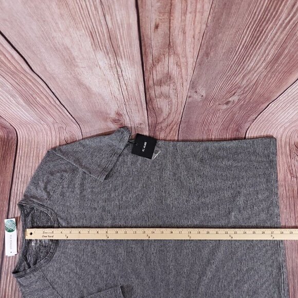 NWT 01.ALGO Mens Large Kris Performance Microstripe Henley Stitch Fix Gray Black - Picture 11 of 12